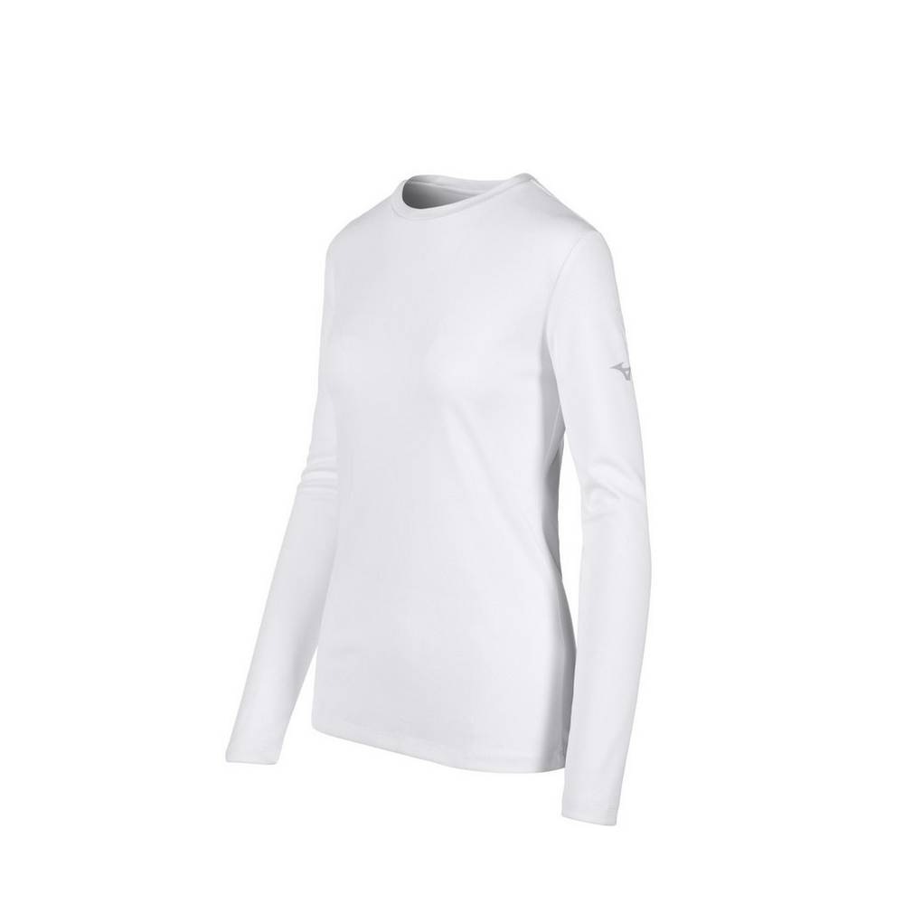 Camisetas Mizuno Long Sleeve Para Mujer Blancos 7268514-YP